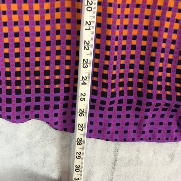 Lane Bryant Sleeveless Printed Shirt Sz 22 Zipper Back Tank Top Flowy Polyester - Picture 10 of 11